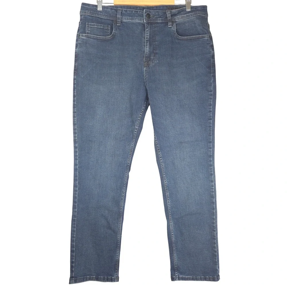 TPJ The Perfect Jean Slim Thick Mens Blue Stretch Denim Jeans 36x28 (Fits 38x29)